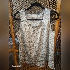 Chico's Gray Leopard Print Blouse